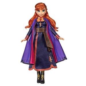 Black Friday | Disney Frozen 2 Singing Anna Fashion Doll with Music Wearing a Purple Dress - Sale