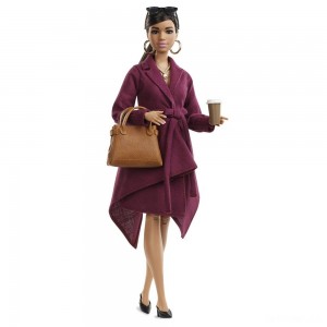 Black Friday | Barbie Signature Styled By Chriselle Lim Collector Doll in Burgundy Trench Dress - Sale