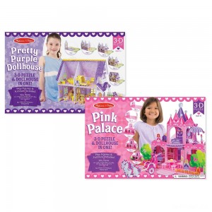 Black Friday | Melissa And Doug Pretty Purple Dollhouse And Pink Palace 3D Puzzle 200pc - Sale