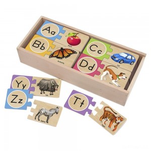 Black Friday | Melissa & Doug Self-Correcting Alphabet Wooden Puzzles With Storage Box 27pc - Sale