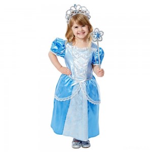 Black Friday | Melissa & Doug Royal Princess Role Play Costume Set (3pc) - Blue Gown, Tiara, Wand, Women's, Size: Small - Sale