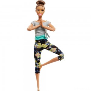 Black Friday | Barbie Made To Move Yoga Doll - Floral Blue - Sale