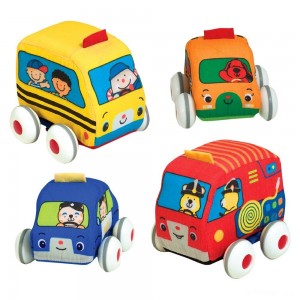 Black Friday | Melissa & Doug K's Kids Pull-Back Vehicle Set - Soft Baby Toy Set With 4 Cars and Trucks and Carrying Case - Sale
