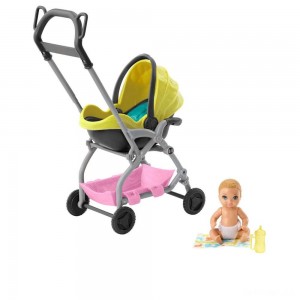Black Friday | Barbie Skipper Babysitter Inc. Stroller and Baby Playset - Sale