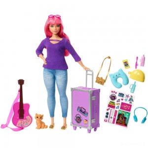 Black Friday | Barbie Daisy Travel Doll & Kitten Playset - Sale