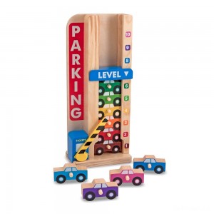 Black Friday | Melissa & Doug Stack & ct Wooden Parking Garage With 10 Cars - Sale