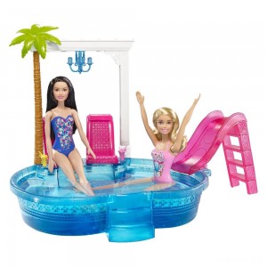 Black Friday | Barbie Glam Pool with Water Slide & Pool Accessories - Sale