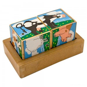 Black Friday | Melissa & Doug Farm Sound Blocks 6-in-1 Puzzle With Wooden Tray - Sale
