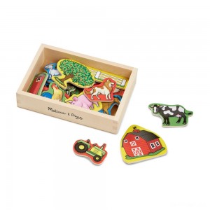 Black Friday | Melissa & Doug Wooden Farm Magnets with Wooden Tray - 20pc - Sale