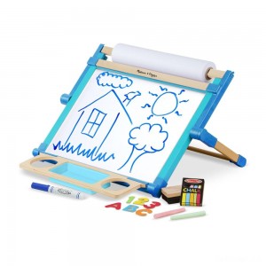 Black Friday | Melissa & Doug Double-Sided Magnetic Tabletop Art Easel - Dry-Erase Board and Chalkboard - Sale