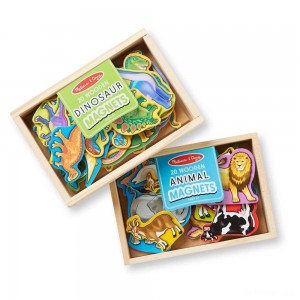 Black Friday | Melissa & Doug Wooden Magnets Set - Animals and Dinosaurs With 40 Wooden Magnets - Sale