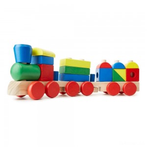 Black Friday | Melissa & Doug Stacking Train - Classic Wooden Toddler Toy (18pc) - Sale