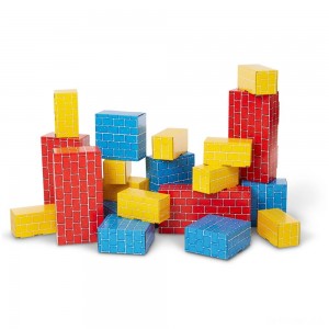 Black Friday | Melissa & Doug Extra-Thick Cardboard Building Blocks - 24 Blocks in 3 Sizes - Sale