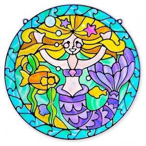 Black Friday | Melissa & Doug Stained Glass Made Easy Activity Kit: Mermaids - 140+ Stickers - Sale