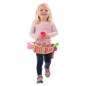 Black Friday | Melissa & Doug Sunny Patch Blossom Bright Garden Tool Belt Set With Gloves, Trowel, Watering Can, and Pot - Sale