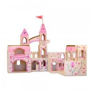 Black Friday | Melissa & Doug Folding Princess Castle Wooden Dollhouse With Drawbridge and Turrets - Sale