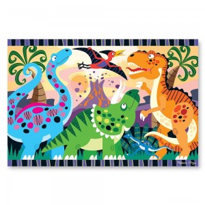 Black Friday | Melissa & Doug Dinosaur Dawn Jumbo Jigsaw Floor Puzzle (24pc, 2 x 3 feet) - Sale
