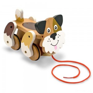 Black Friday | Melissa & Doug Playful Puppy Wooden Pull Toy for Beginner Walkers - Sale