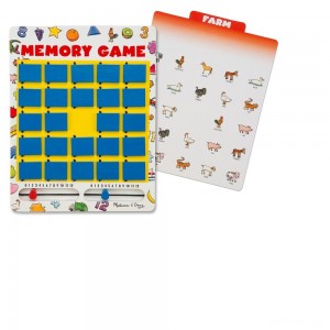Black Friday | Melissa & Doug Flip to Win Travel Memory Game - Wooden Game Board, 7 Double-Sided Cards, Kids Unisex - Sale
