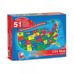 Black Friday | Melissa And Doug Usa Map Floor Puzzle 51pc - Sale