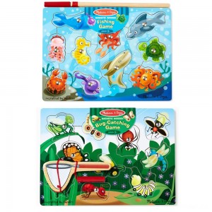 Black Friday | Melissa & Doug Magnetic Wooden Puzzle Game Set: Fishing and Bug Catching - Sale
