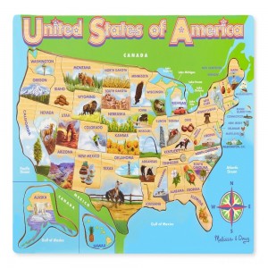 Black Friday | Melissa & Doug USA Map Wooden Jigsaw Puzzle 45pc - Sale
