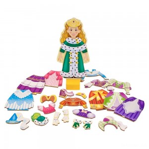 Black Friday | Melissa & Doug Deluxe Princess Elise Magnetic Wooden Dress-Up Doll Play Set (24pc) - Sale