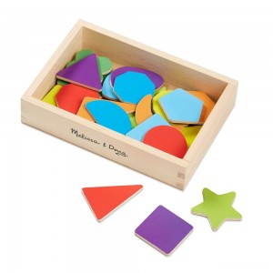 Black Friday | Melissa & Doug 25 Wooden Shape and Color Magnets in a Box - Sale