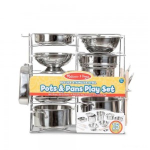 Black Friday | Melissa & Doug Deluxe Stainless Steel Pots & Pans Play Set - Sale