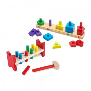 Black Friday | Melissa & Doug Classic Wooden Toy Bundle - Pound-A-Peg, Stack and Sort Board - Sale