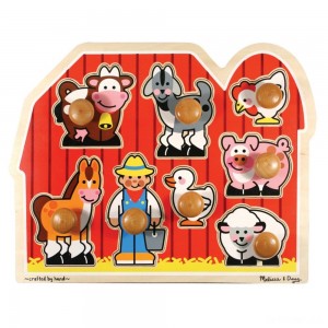 Black Friday | Melissa & Doug Farm Animals Jumbo Knob Wooden Puzzle 8pc - Sale