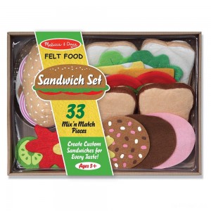 Black Friday | Melissa & Doug Felt Food Sandwich Play Food Set (33pc) - Sale