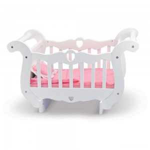 Black Friday | Melissa & Doug White Wooden Doll Crib With Bedding (30 x 18 x 16 inches) - Sale