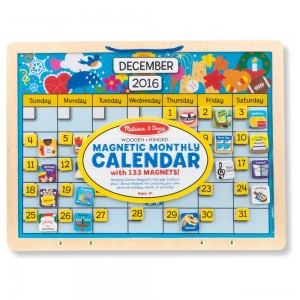 Black Friday | Melissa & Doug Monthly Magnetic Calendar With 133 Magnets and 2 Fabric-Hinged Dry-Erase Boards - Sale