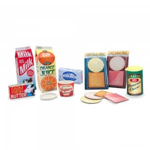 Black Friday | Melissa & Doug Fridge Groceries Play Food Cartons (8pc) - Toy Kitchen Accessories - Sale