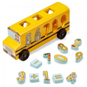 Black Friday | Melissa & Doug Number Matching Math Bus - Educational Toy With 10 Numbers, 3 Math Symbols, and 5 Double-Sided Cards - Sale
