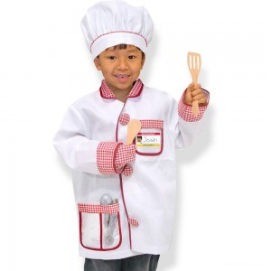 Black Friday | Melissa & Doug Chef Role Play Costume Dress -Up Set With Realistic Accessories, Adult Unisex, Red/Gold/red - Sale