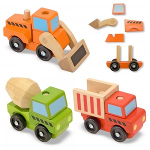 Black Friday | Melissa & Doug Stacking Construction Vehicles Wooden Toy Set - Sale