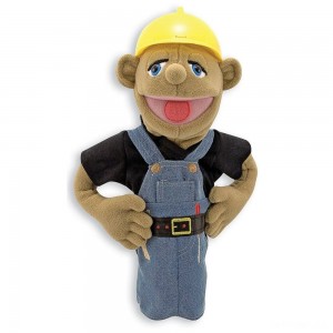 Black Friday | Melissa & Doug Construction Worker Puppet With Detachable Wooden Rod for Animated Gestures - Sale