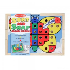 Black Friday | Melissa & Doug Sort and Snap Color Match - Sorting and Patterns Educational Toy - Sale