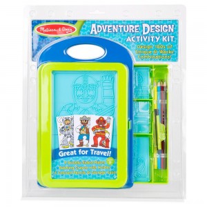 Black Friday | Melissa & Doug Adventure Design Activity Kit: 9 Double-Sided Plates, 4 Colored Pencils, Crayon - Sale
