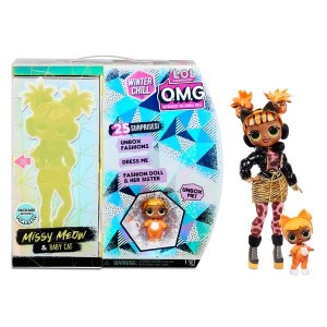 Black Friday | L.O.L. Surprise! O.M.G. Winter Chill Missy Meow & Baby Cat Doll with 25 Surprises