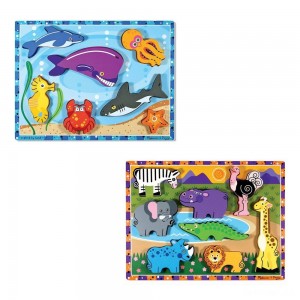 Black Friday | Melissa & Doug Chunky Puzzle 7pc Bundle - Safari & Sea Creatures - Sale
