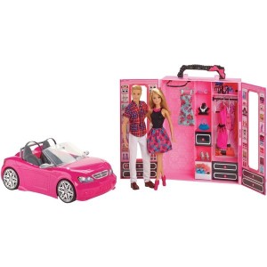 Black Friday | Barbie Dress Up and Go Closet and Convertible Car with 2 Dolls