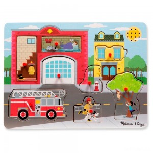 Black Friday | Melissa & Doug Around the Fire Station Sound Puzzle - Wooden Peg Puzzle (8pc) - Sale