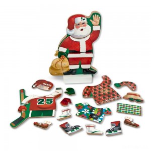 Black Friday | Melissa & Doug Santa Wooden Dress-Up Doll and Stand With Magnetic Accessories (22pc) - Sale