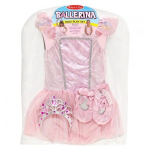 Black Friday | Melissa & Doug Ballerina Role Play Costume Set (4pc) - Includes Ballet Slippers, Tutu, Women's, Size: Small, Pink - Sale